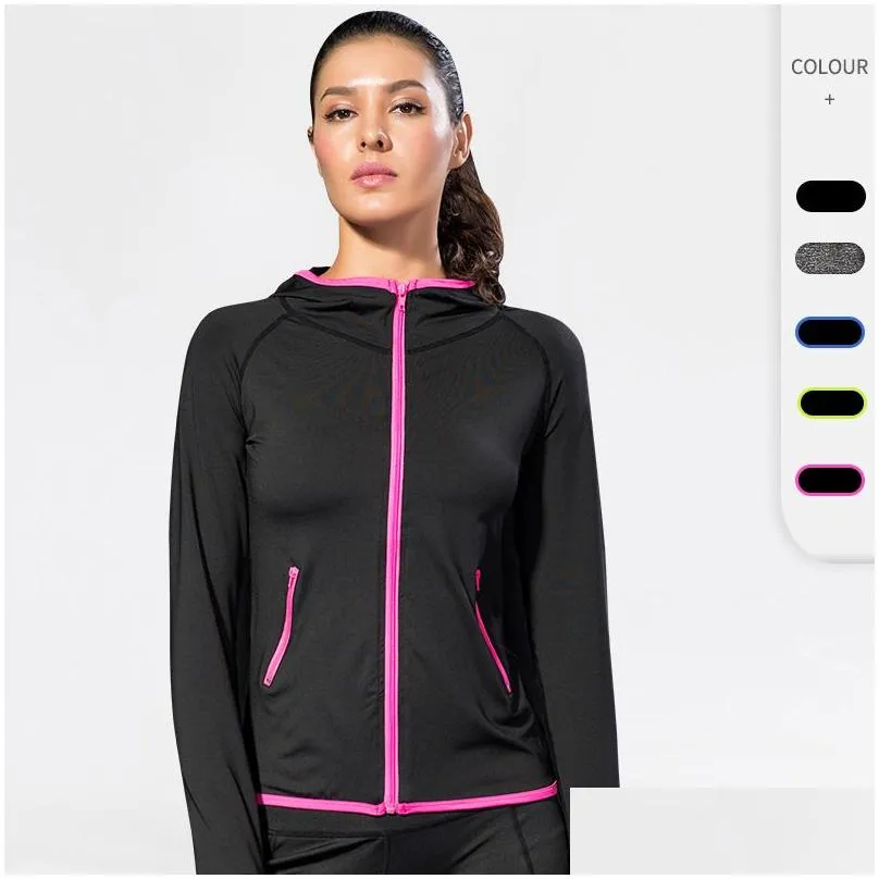 2023 New Running Jacket Women Yoga Zipper Long Sleeve Shirt Women Sport Jacket Fitness Ladies Hoodies Sports Women`s Clothing