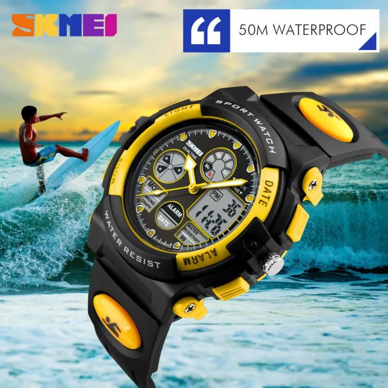 Children`s watches 2023 SKMEI Kids Watches Children Watch Sports Wristwatches Waterproof Military Dual Display LED Montre Enfant