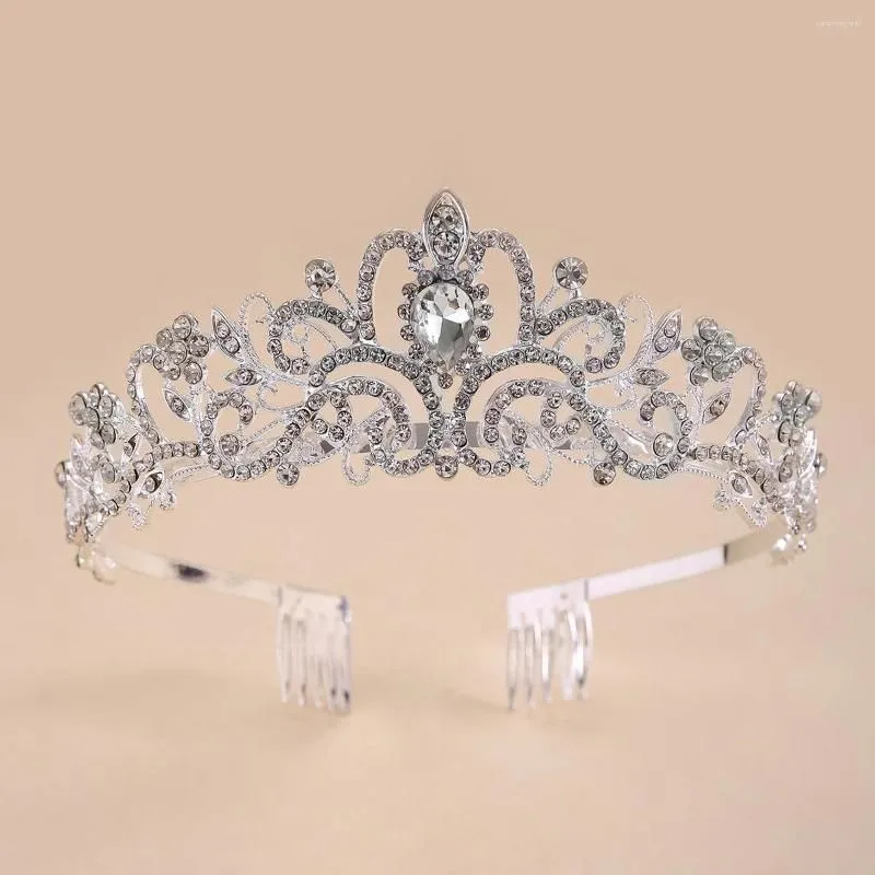 Hair Clips Baroque Fine Princess Crown Tiara Crystal Headband Bridal Headdress Wedding  Fashion Party Accessories Jewelry