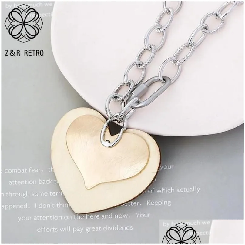 Pendant Necklaces Gold Color Heart Necklace For Women Trending Products Gothic Chains Pendants Kpop Jewelry Items With Unusual Things