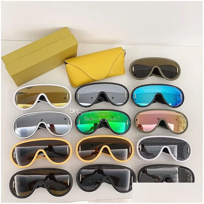 Retro Wave Mask sunglasses for men and women UV Protection Sunglasses Luxury beach Party sunglasses Oversized goggles LW40108I