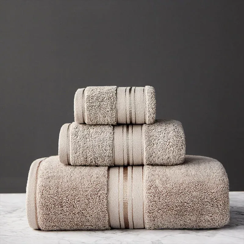 New Egyptian Cotton Towel Bath Towel Sets Solid Color Thicken Bathroom Towels Set Soft Comfortable