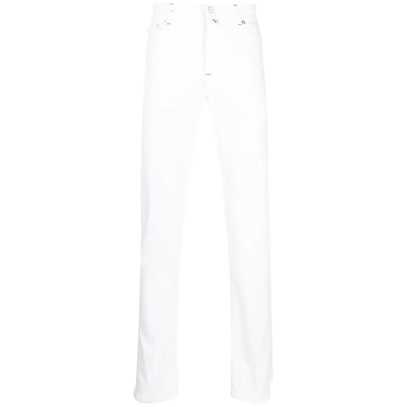 Jeans Mens Designer Kiton Mid-rise Straight-leg Jeans Spring Autumn Distrressed Long Pants for Man New Style White Denim Trousers