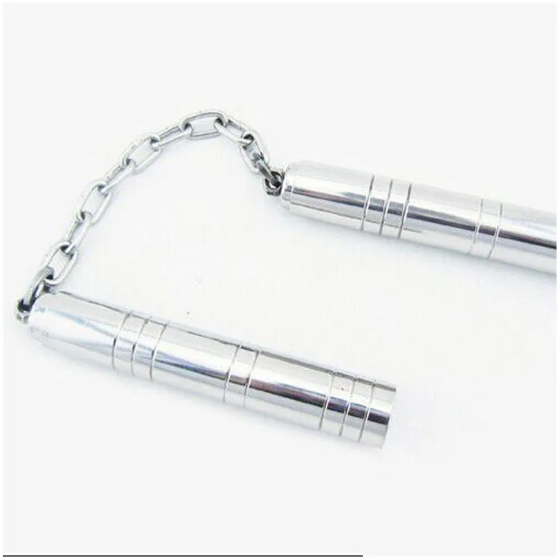 Fashion2022 nunchakus all stainless steel telescopic portable nunchaku two sticks with high-grade sticks bag boutique219O