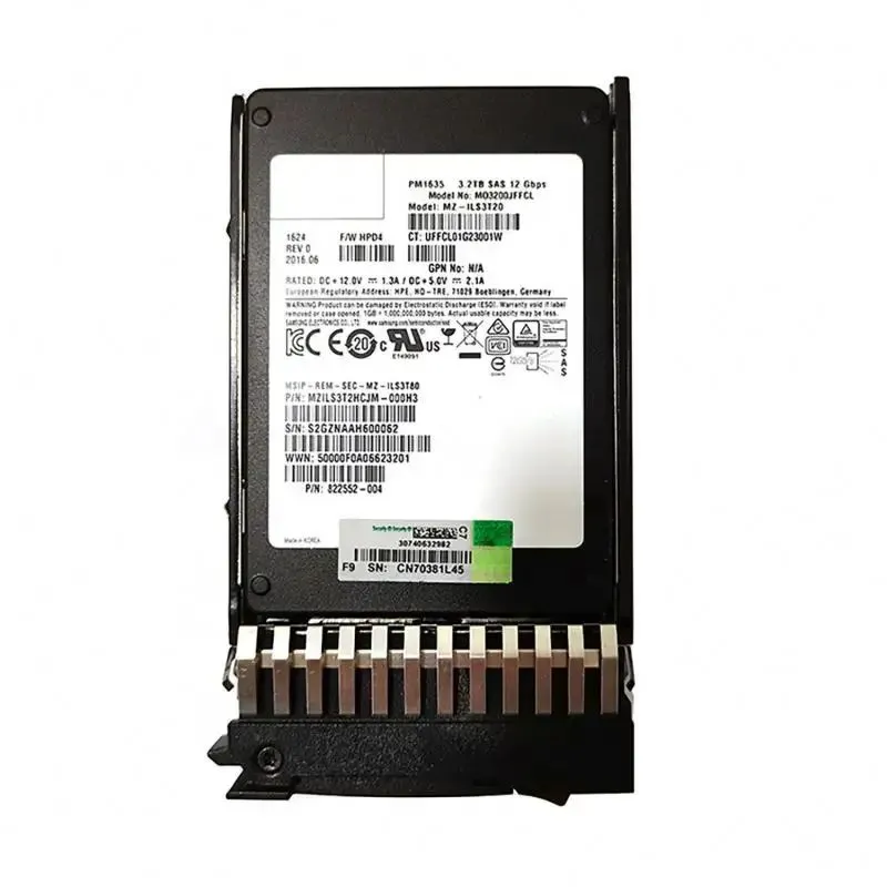 N9X92A 822552-004 841501-001 SSD For Msa 3.2TB 12Gb SAS 2.5 inch 800MB/S writing speed server hard drive