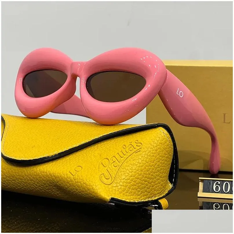 Designer Cat Eye Sunglasses for Women Glasses Mens Beach Protective Eyewear Travel Sun Glass Inflatable Design Sunglass With Box
