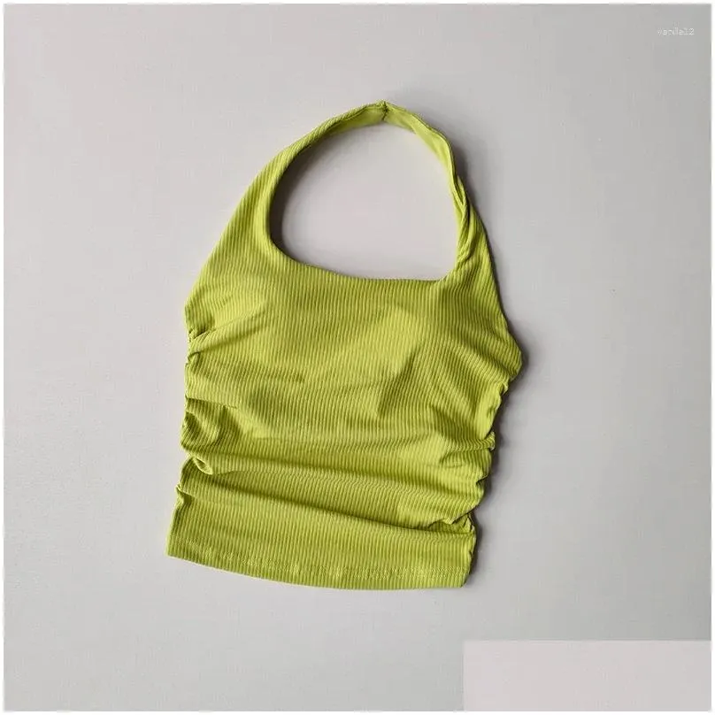 Yoga Outfit Hanging Neck Sports Vest Women`s Beautiful Back Bra Integrated Fixed Chest Pad Gym Underwear Top 2023