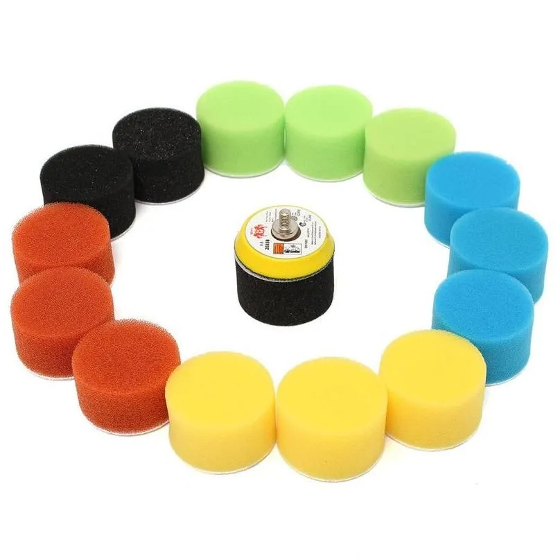 Car Polishers 16Pcs/Set Polishing Pad For Polisher 2 Inch 50Mm Circle Buffing Tool Kit Wax Pidora Drop Delivery Mobiles Motorcycles