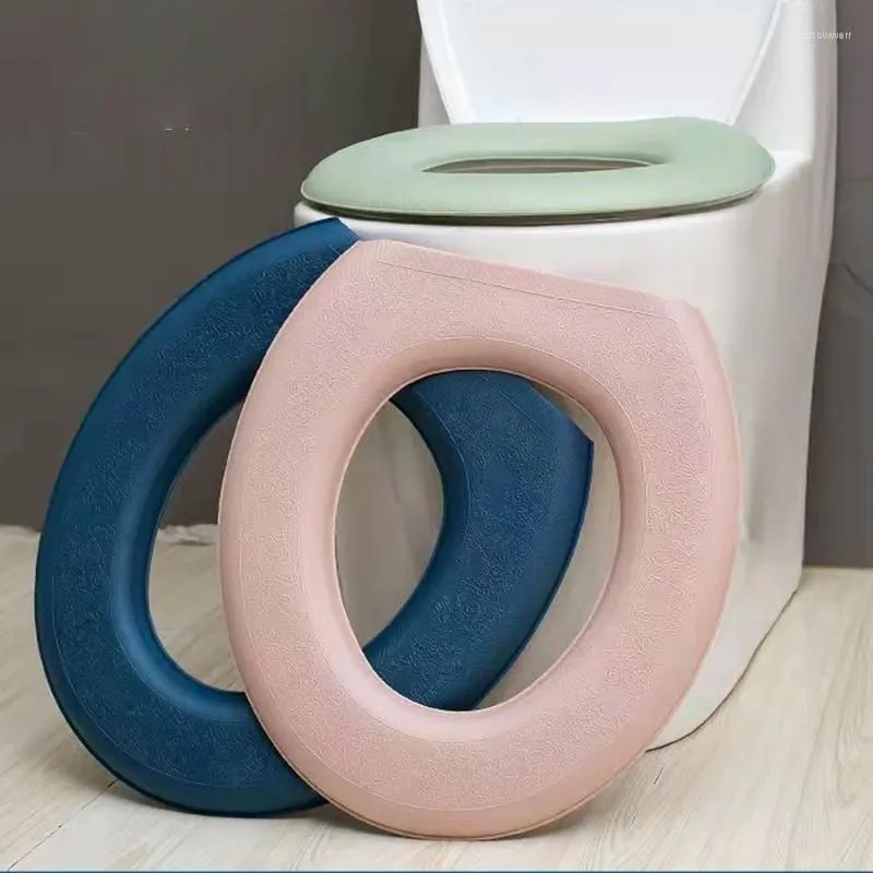 Toilet Seat Covers Washable Sticker Foam Cover Waterproof Silicone Four Seasons Soft Bathroom Closestool Mat Pad Cushion O-shape