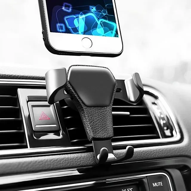 Automatic Locking Gravity Universal Air Vent GPS Cell Phone Holder Car Mount Stand Grille Buckle Type Compatible with All  iPhone Android