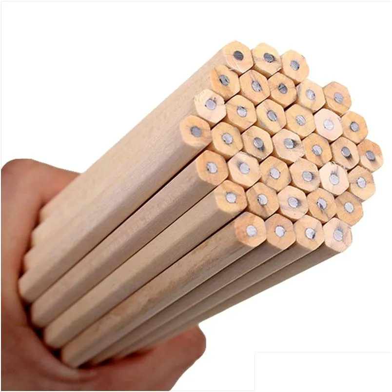 wholesale Eco-friendly Natural Wood Pencil HB Black Hexagonal Non-toxic Standard Pencil Cute Stationery Office School Supplies