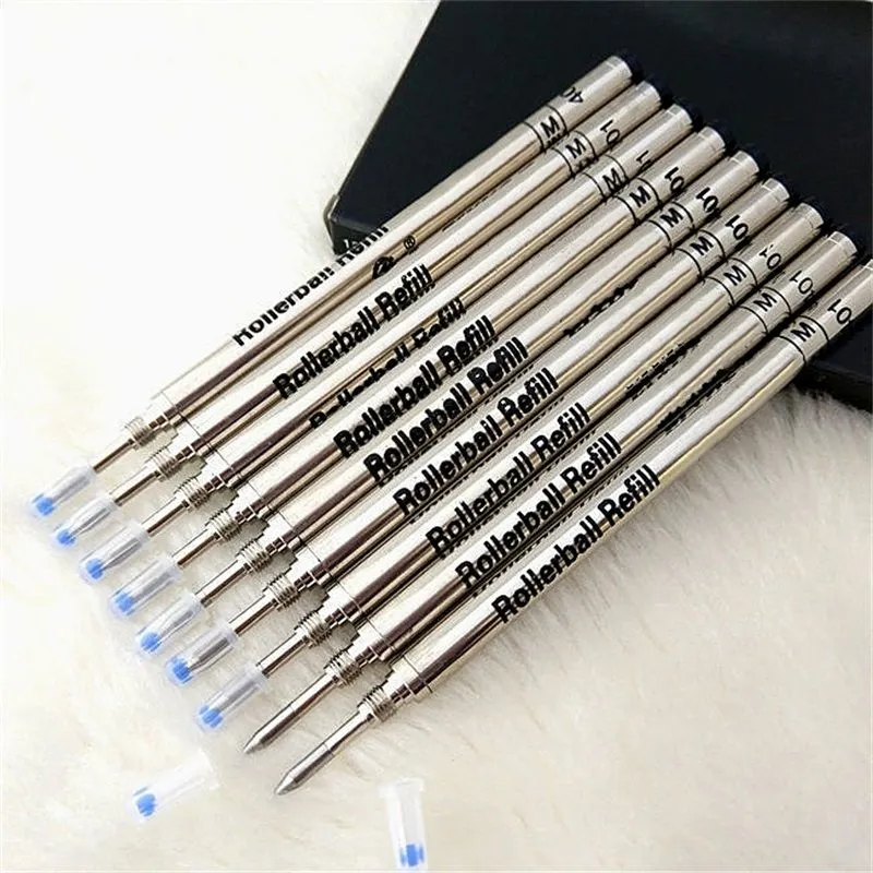 wholesale high quality (10 pieces/lot ) metal black / blue refill for Roller ball pen stationery writing smooth pen accessories