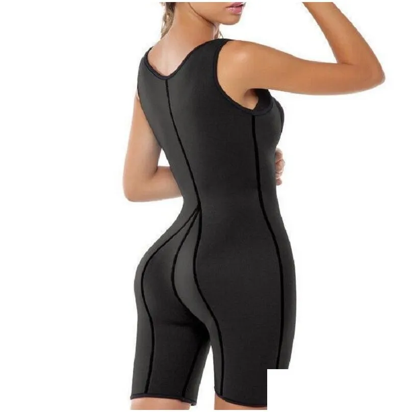 Women`S Jumpsuits & Rompers Women Sweat Fitness Shapers Thermal Bodysuit Fl Body Shaper Sauna Slimming Waist Trainer Corsets Drop Del Dheob