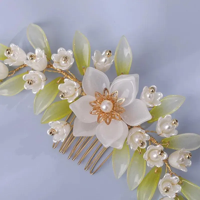 Hair Clips Vintage Flower Bride Headwear Handmade Leaf Comb Ornament