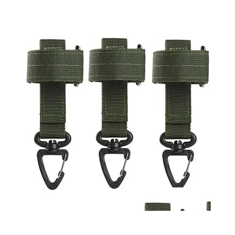 Outdoor Gadgets 3pcs Keychain Tactical Gear Clip Keeper Pouch Belt Keychain EDC Molle Webbing Gloves Rope Holder Military Hook1862603