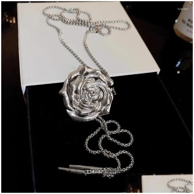 Pendant Necklaces Elegant Rose Choker Necklace Women Adjustable Rope Clavicle Chain Club Party Wedding Waist Fashion Jewelry Girls