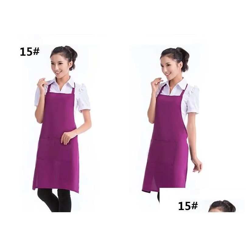 Aprons Customized Personalized Uni Apron Cooking Kitchen Restaurant Bib Dress With Pocket Gift Drop Delivery Home Garden Home Textiles