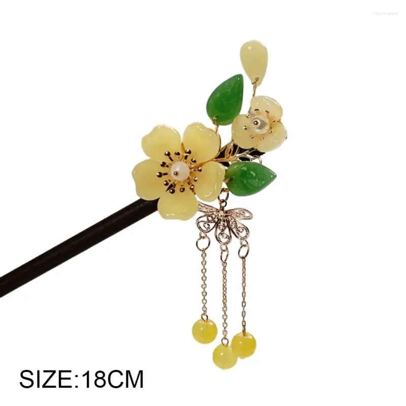 Hair Clips Ethnic Style Stick With Durable Alloy Material Fringed Wood Chopsticks For Birthday Thanksgiving Day Gift