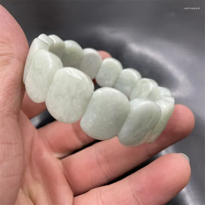 Strand Natural Jade Xiuyan Bracelet For Men And Women