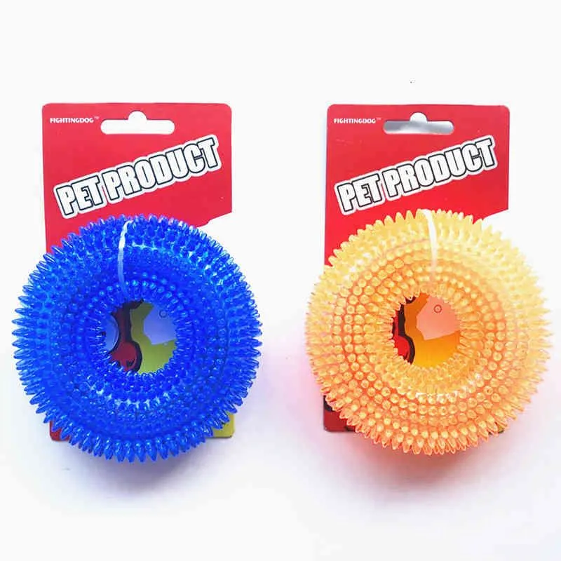 Pet toys bite resistant vocal toy ball large dog golden hair barbed TPR toys cleaning teeth molars No odor