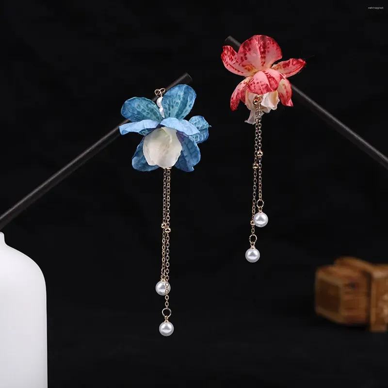 Hair Clips Ancient Style Hairpin Luminous Headwear Tassel Hanfu Sticks Chinese Accessories Wooden Fork Headdress Gift