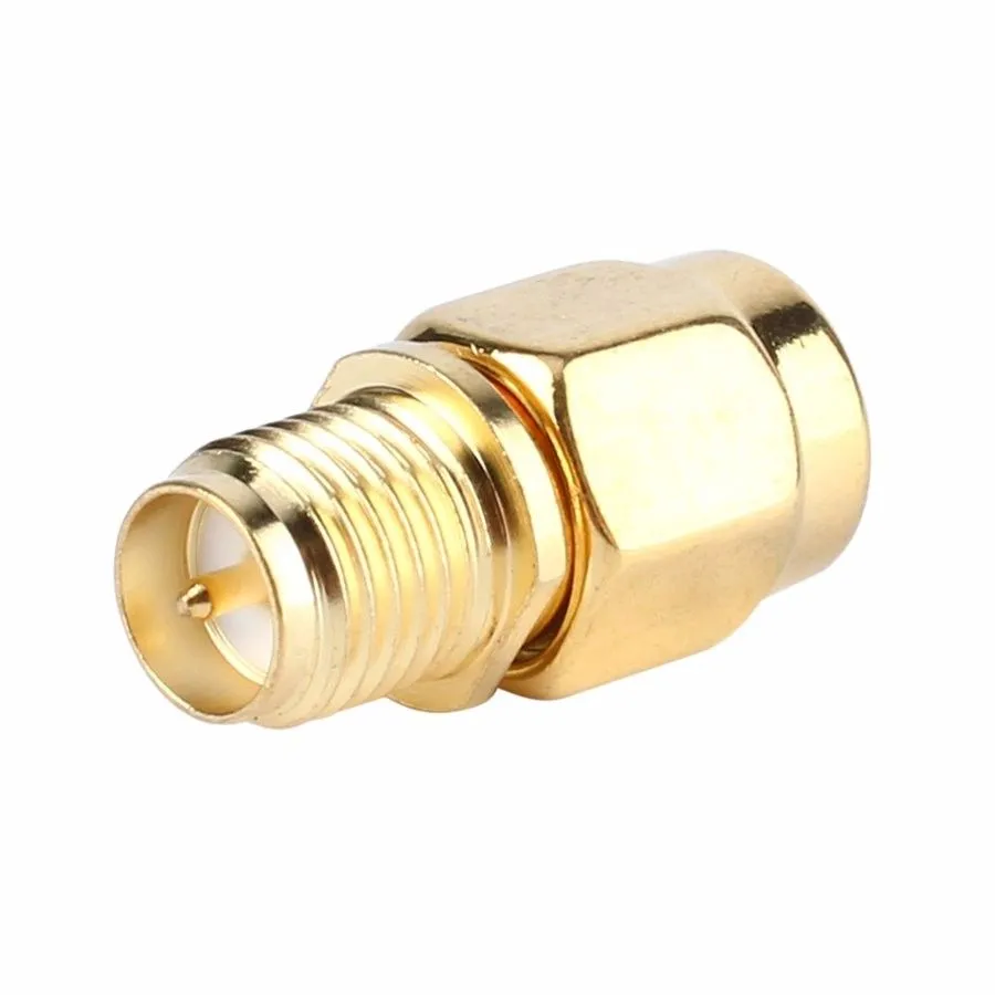 For RF Coaxial Cable Gold Plated Color RP SMA Female Jack to SMA Male Plug Straight Mini Jack Plug Wire Connector Adapter