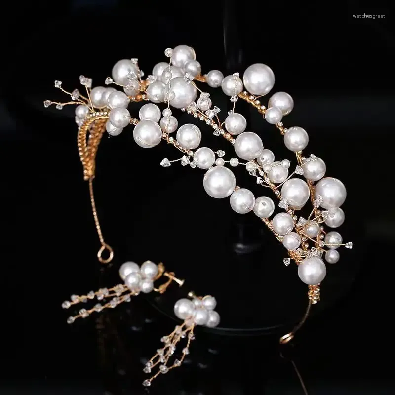 Hair Clips Handmade Multi-Layer Headband Crown Bridal Diadem Tiaras Princess Accessories Headdress Jewelry