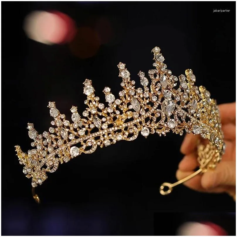 Hair Clips Itacazzo Bridal Headwear - A Golden Lady Fashion Wedding Crown Rhinestone Classic Princess Tiaras