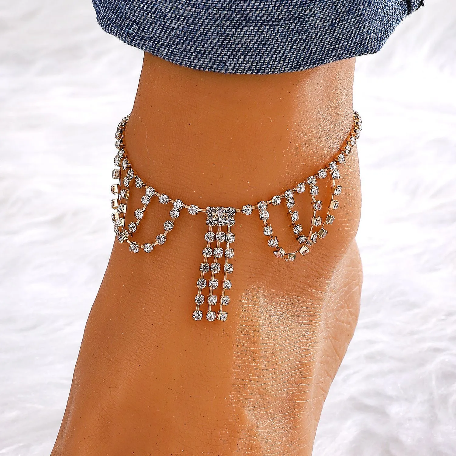 Anklets New Foot Jewelry Sier Anklet Link Chain For Women Girl Bracelets Fashion Wholesale Drop Delivery Dhvon