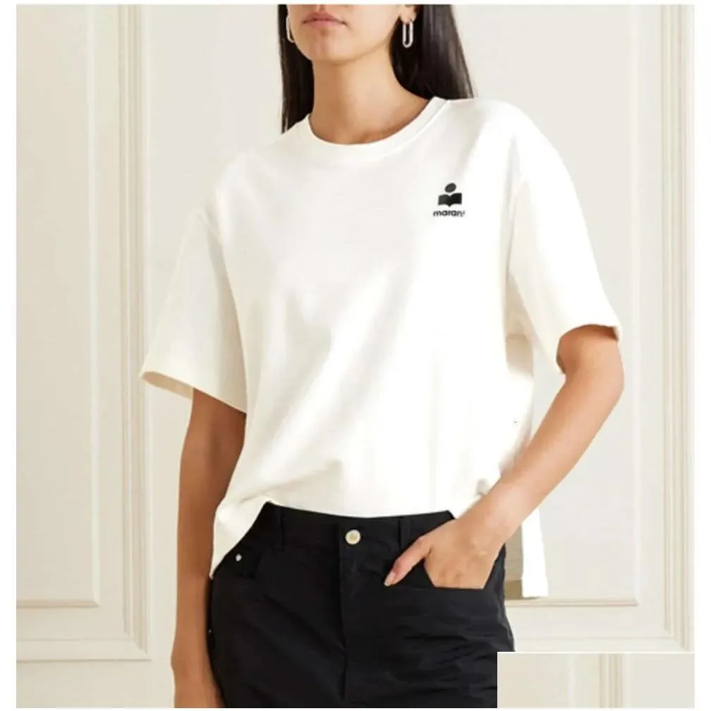 Men`S T-Shirts 24Ss Isabels Marant Women Designer Plover T-Shirt Casual Versatile Classic Letter Print Loose Summer Cotton Tee Fabric Ot7Sq
