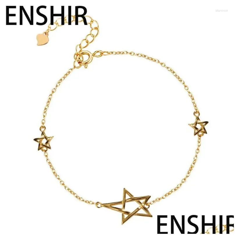 Link Bracelets ENSHIR Vintage Hollow Star Bracelet For Women Temperament Chain Party Jewelry Gift