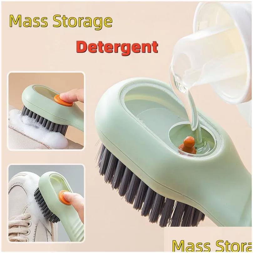 Shoe Brushes Mti-Function Liquid Brush Press Out The Tool Soft Sweater Object Cleaning Drop Delivery Home Garden Housekeeping Organiza Oteqi