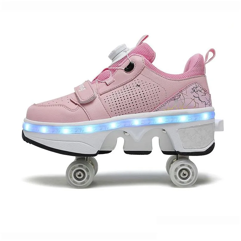 Inline & Roller Skates 4-Wheel Retractable Girls Boys Sport Shoe Drop Delivery Sports Outdoors Action Skating Dhqro