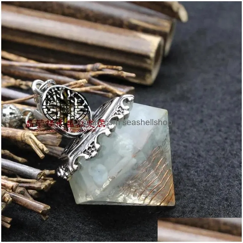 Pendant Necklaces Natural Healing Crystal Stone Orgonite Orgone Pendule Spirituel Tree Of Life Pendulum Chain Pendulo Jewelry