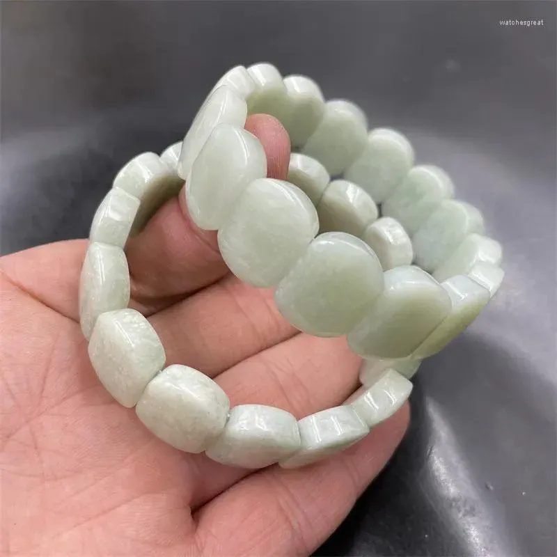 Strand Natural Jade Xiuyan Bracelet For Men And Women