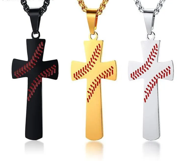2020 Baseball Bat Cross Pendant Necklace STAINLESS STEEL ORIGINAL BAT CROSS