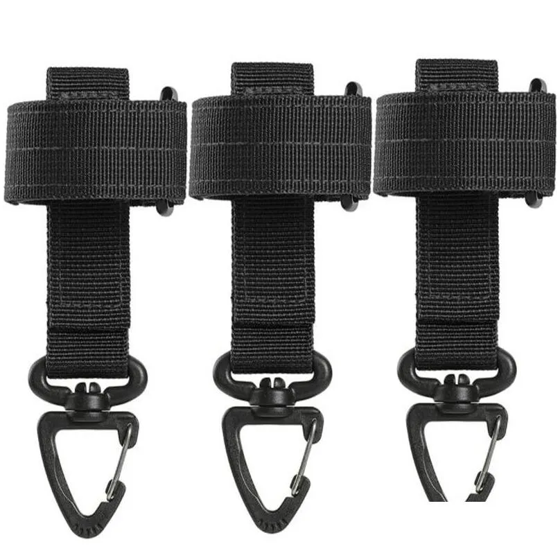 Outdoor Gadgets 3pcs Keychain Tactical Gear Clip Keeper Pouch Belt Keychain EDC Molle Webbing Gloves Rope Holder Military Hook1862603