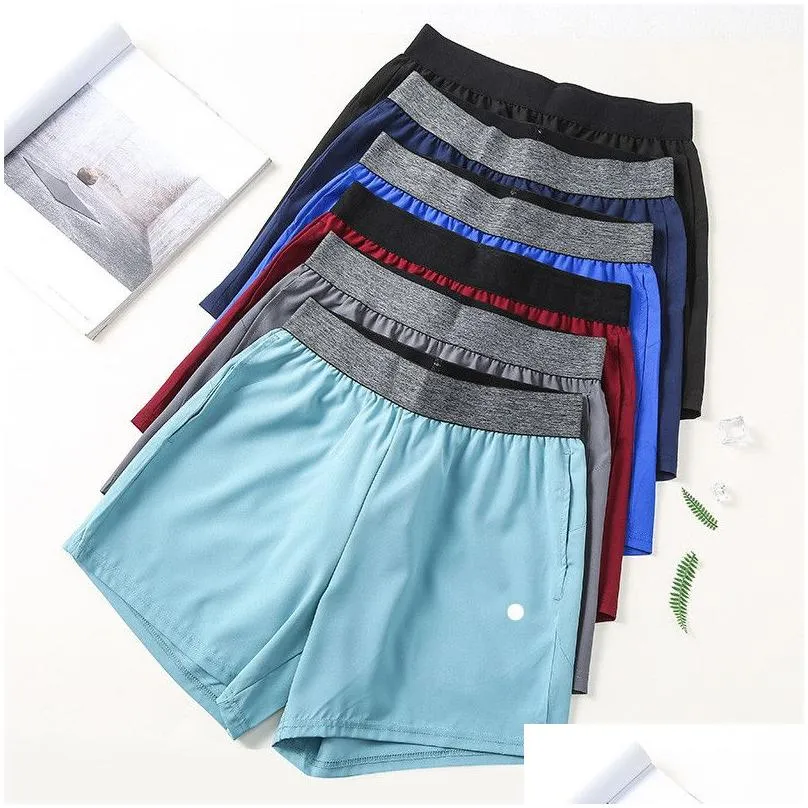 LL-DK-20025 Men`s Shorts Yoga Outfit Men Short Pants Running Sport Basketball Breathable Trainer Trousers Adult Sportswear Gym Exercise Fitness Wear Fast Dry