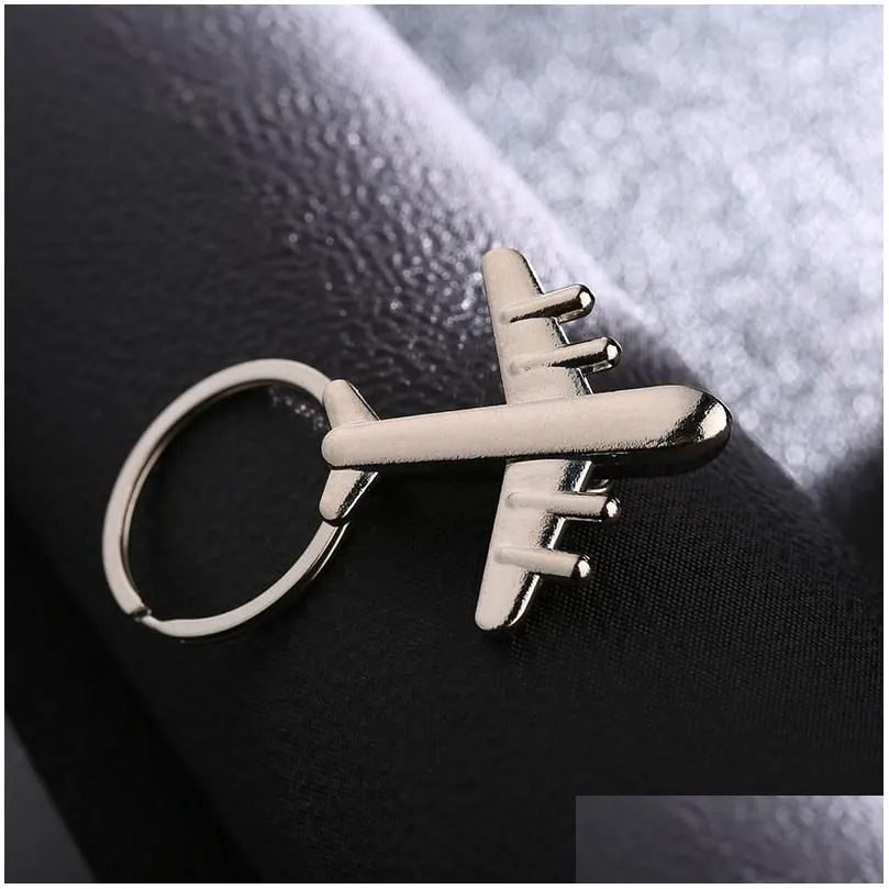 Other Interior Accessories Gift Metal Plane Keychain Buckle Mini Key Chain Aircraft Model Keyring Airplane Gifts For Men Women Kids