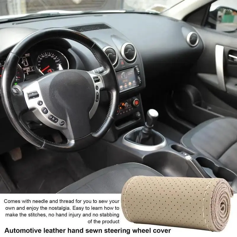 Steering Wheel Covers Universal DIY Handsewn Cover Microfiber Fit Comfortable Elegant Protector For Cars