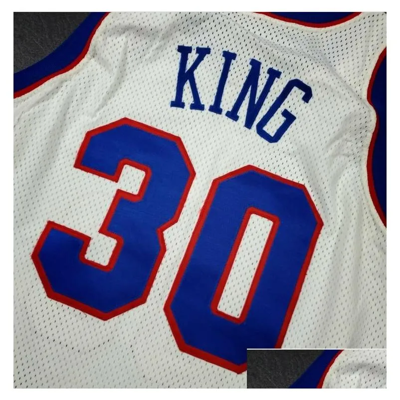 rare Basketball Jersey Men Youth women Vintage Bernard King Champion 1991 Bullets Game Worn Issued retro High School Size S-5XL custom any name or