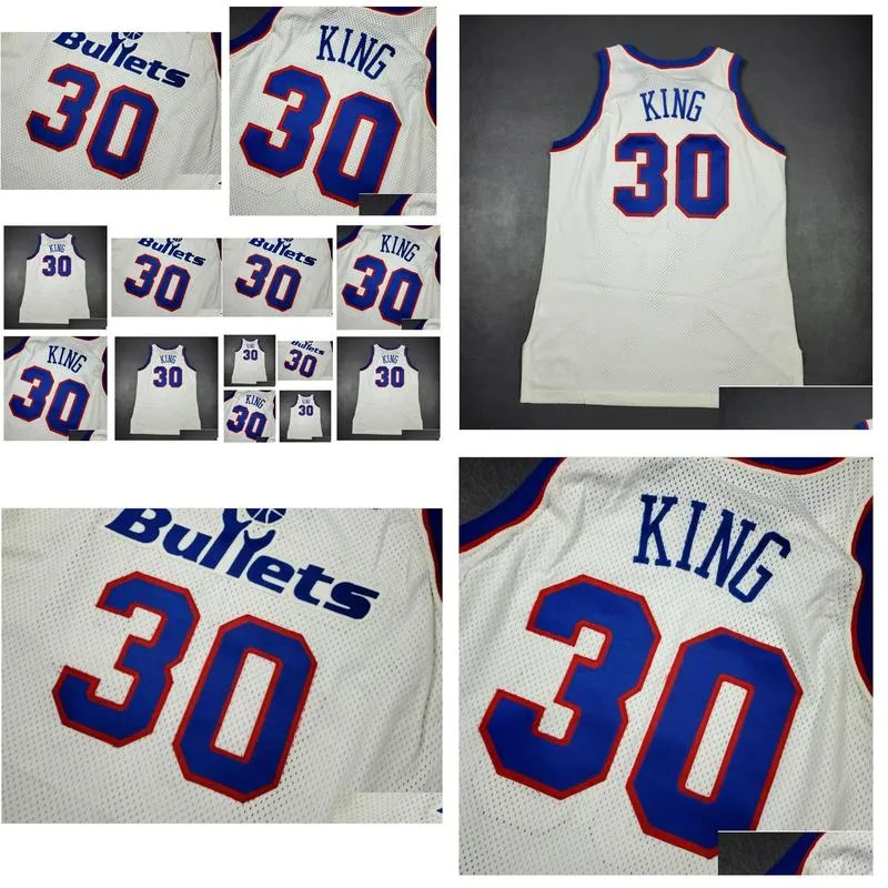 rare Basketball Jersey Men Youth women Vintage Bernard King Champion 1991 Bullets Game Worn Issued retro High School Size S-5XL custom any name or