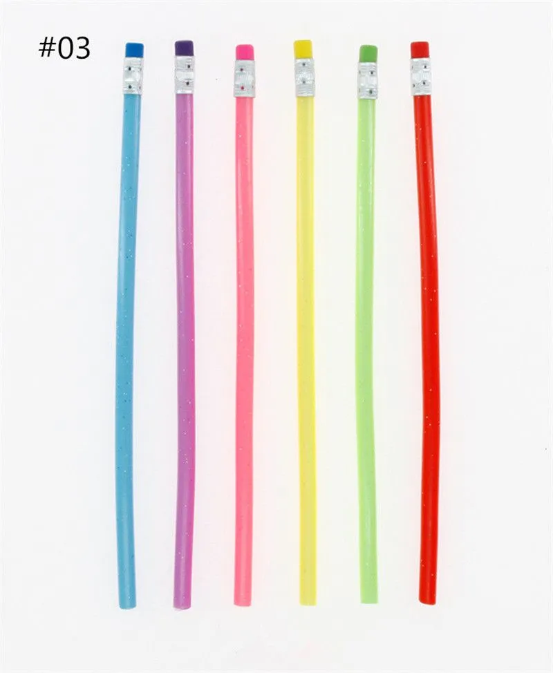 wholesale Foldable Soft Pencil With Eraser Cute Candy Color Writing Stationery For Rewarding Kids Gift School Office Creative Fun