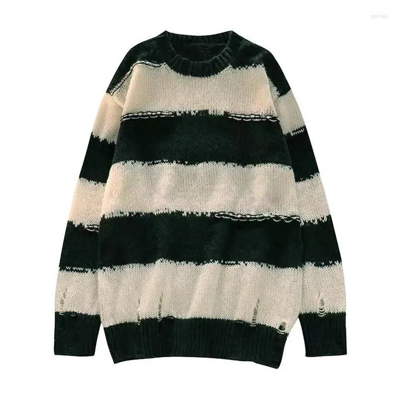 Women`s Sweaters Black And White Striped Sweater Autumn 2023 Korean Series Idle Style Loose Outer Wear Spring Long Sleeve