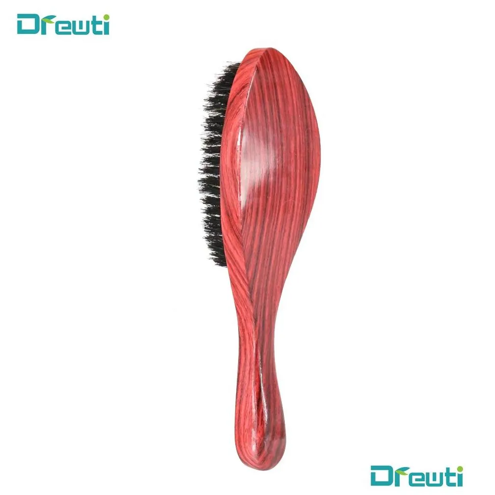 Hair Brushes DREWTI Wave Brush Hard Boar Bristle Wooden Head Curved Palm Combs 360 Man dressing styling Tools For Afro 2211053536699