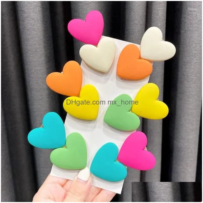 Hair Accessories Heart Tip Flower Hairpin Candy Colors Cartoon Large Small Barrette For Women Girl Child Headwear Drop Delivery Baby Dho5V