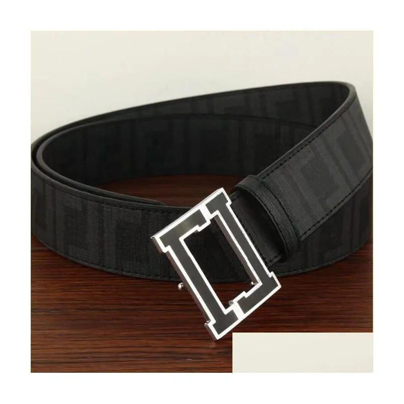 New Genuine Leather Belt Men Width 4.0cm Fashion Designer Belts Mens Black Buckle Letter Waistband Cintura Ceintures F Belt For Women