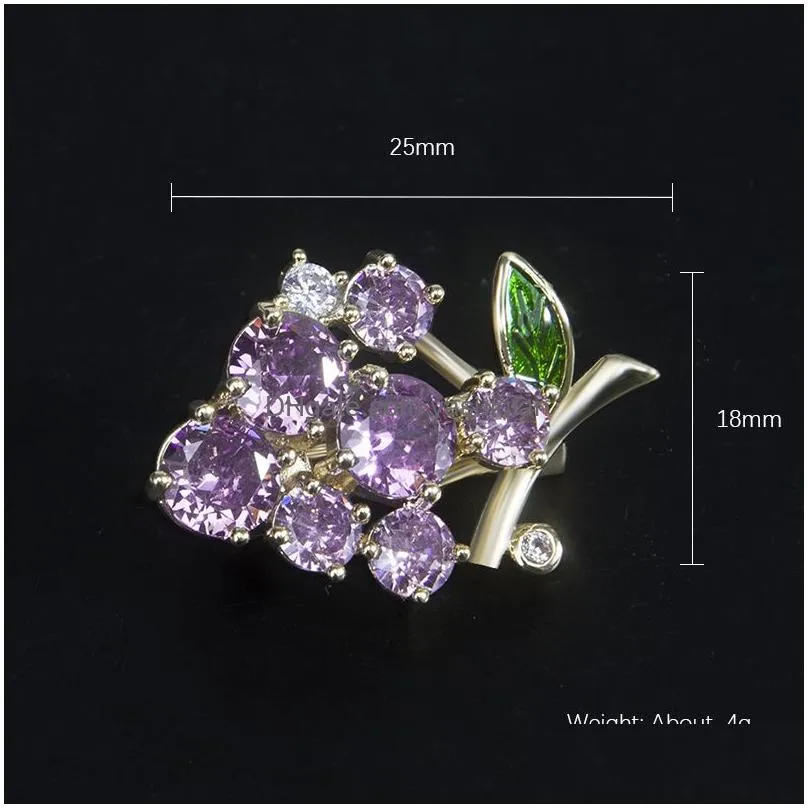 Pins, Brooches Elegant Purple Flower For Women Cor Party Decorations Wedding Coat Clothing Jewelry Gift Drop Delivery Dhvk9