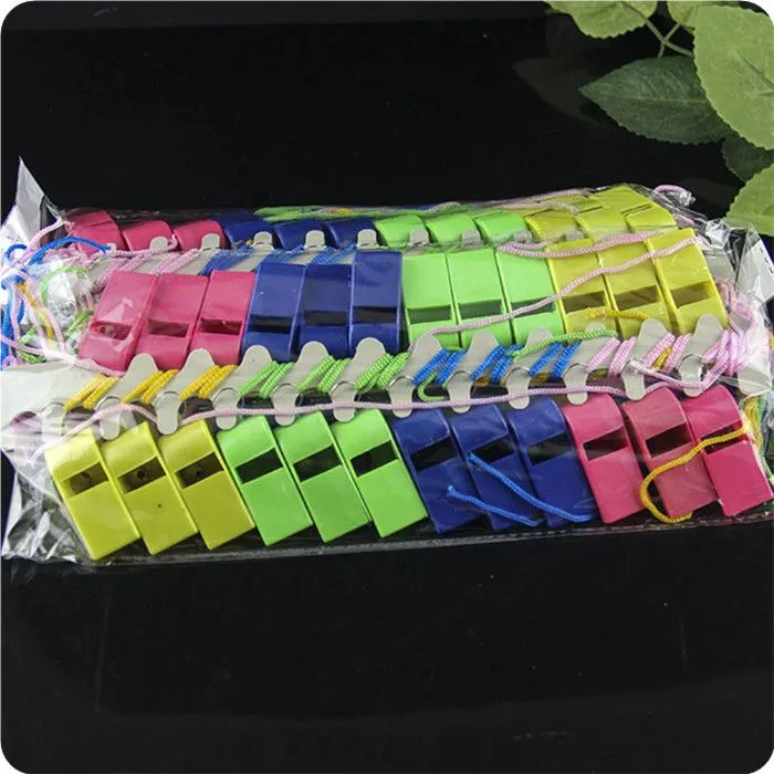 Manufacturers supply color plastic referee fan whistle rescue whistle stalls night market wholesale Special