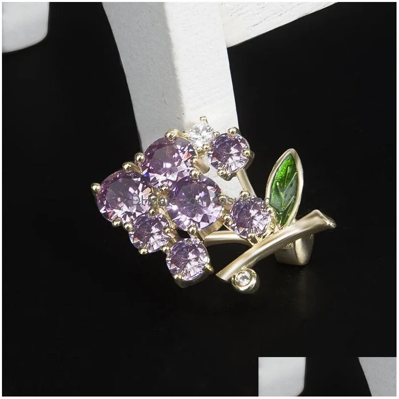 Pins, Brooches Elegant Purple Flower For Women Cor Party Decorations Wedding Coat Clothing Jewelry Gift Drop Delivery Dhvk9